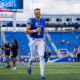 Kentucky Wildcat quarterback Will Levis running off Kroger Field