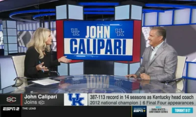 Kentucky basketball coach John Calipari appearing on SportsCenter.