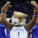 Kentucky Wildcat mascot pumps up the crowd during game at Rupp Arena.