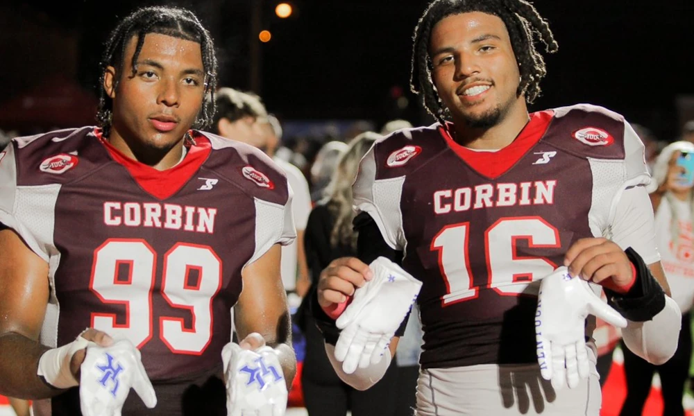 2024 recruits Jacob and Jerod Smith commit to Kentucky following Corbin High School's game against Frederick Douglass.