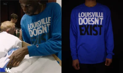 Louisville doesn't exist black and white t-shirt, hoodie, sweater