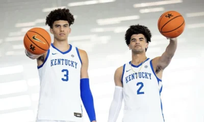Top high school basketball recruits Cameron and Cayden Boozer during their visit at Kentucky.