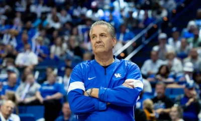 Kentucky Wildcats head coach John Calipari observing his team at Big Blue Madness.