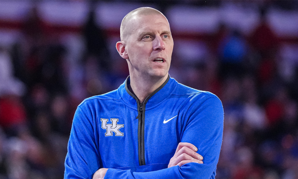 Kentucky head coach Mark Pope looks on from the sidelines as the Wildcats play Georgia.