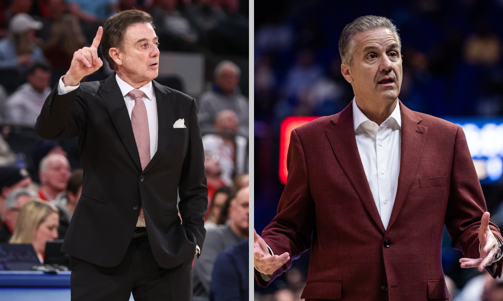 Rick Pitino asks Kentucky fans to show "great class" and greet John Calipari with a standing ovation in his return to Rupp Arena.