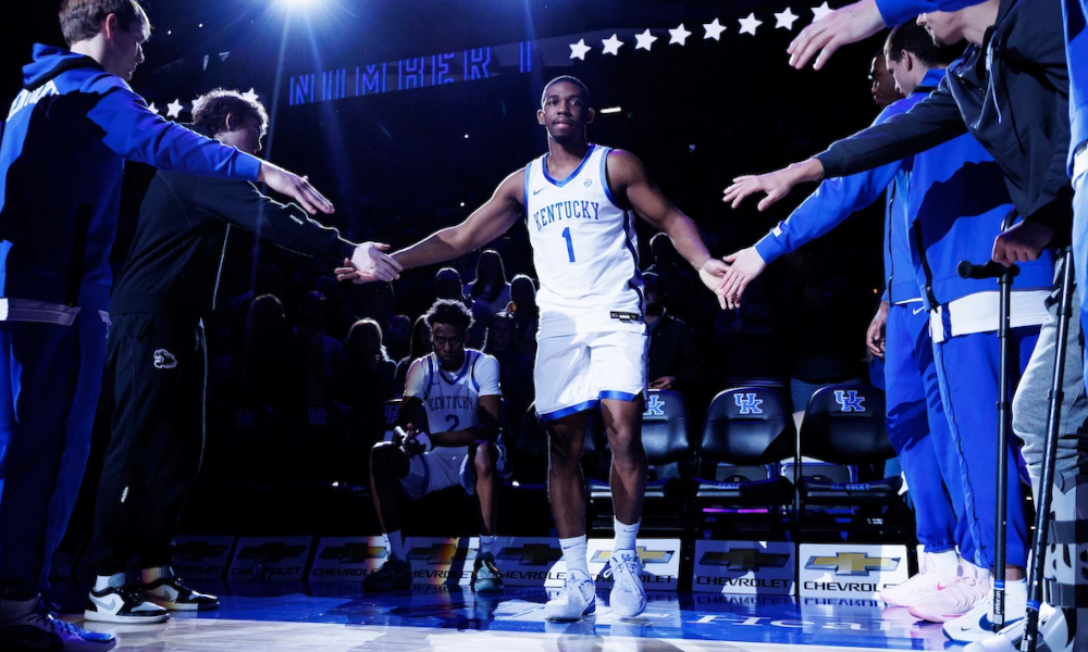 Kentucky guard Lamont Butler is announced as a starter in Rupp Arena.