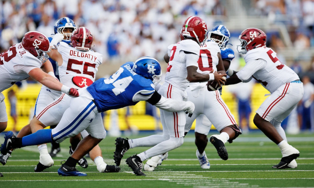 Kentucky defensive tackle Tavion Gadson earned the nation’s top Pro Football Network grade after recording 1.5 sacks and five tackles against Alabama.
